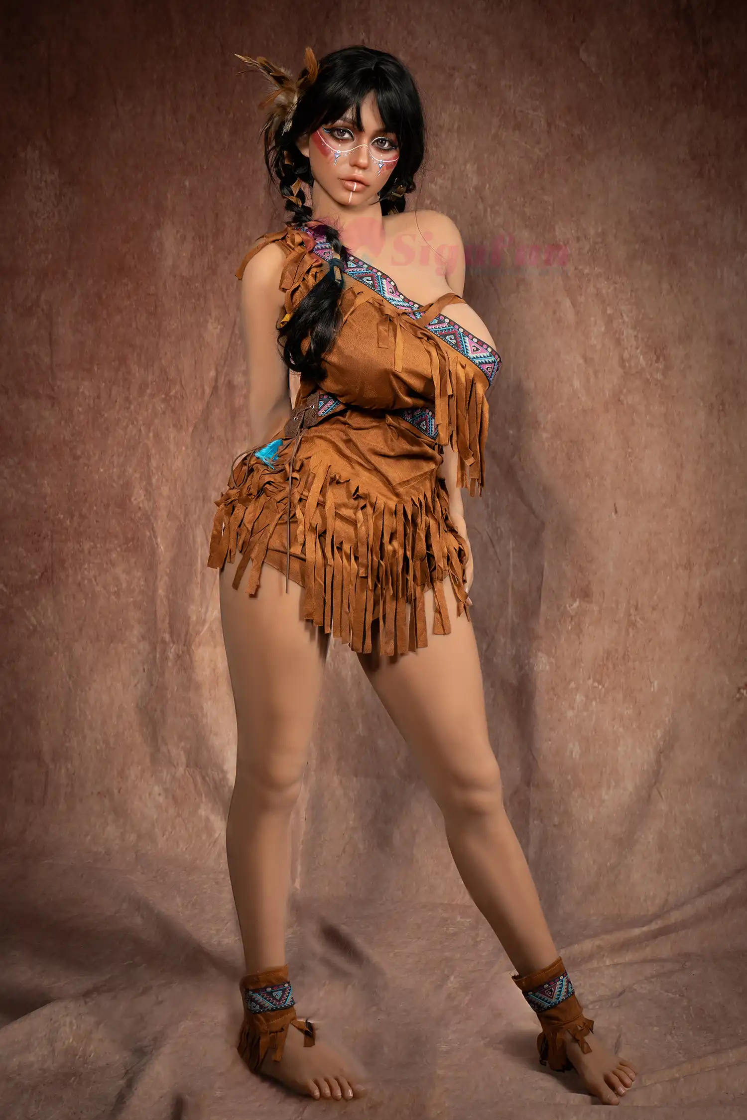 Ada Sex Dolls In Stock, 159 cm, Silicone Head + TPE Body, Dark Tanned finish, Grey eyes, product image 3