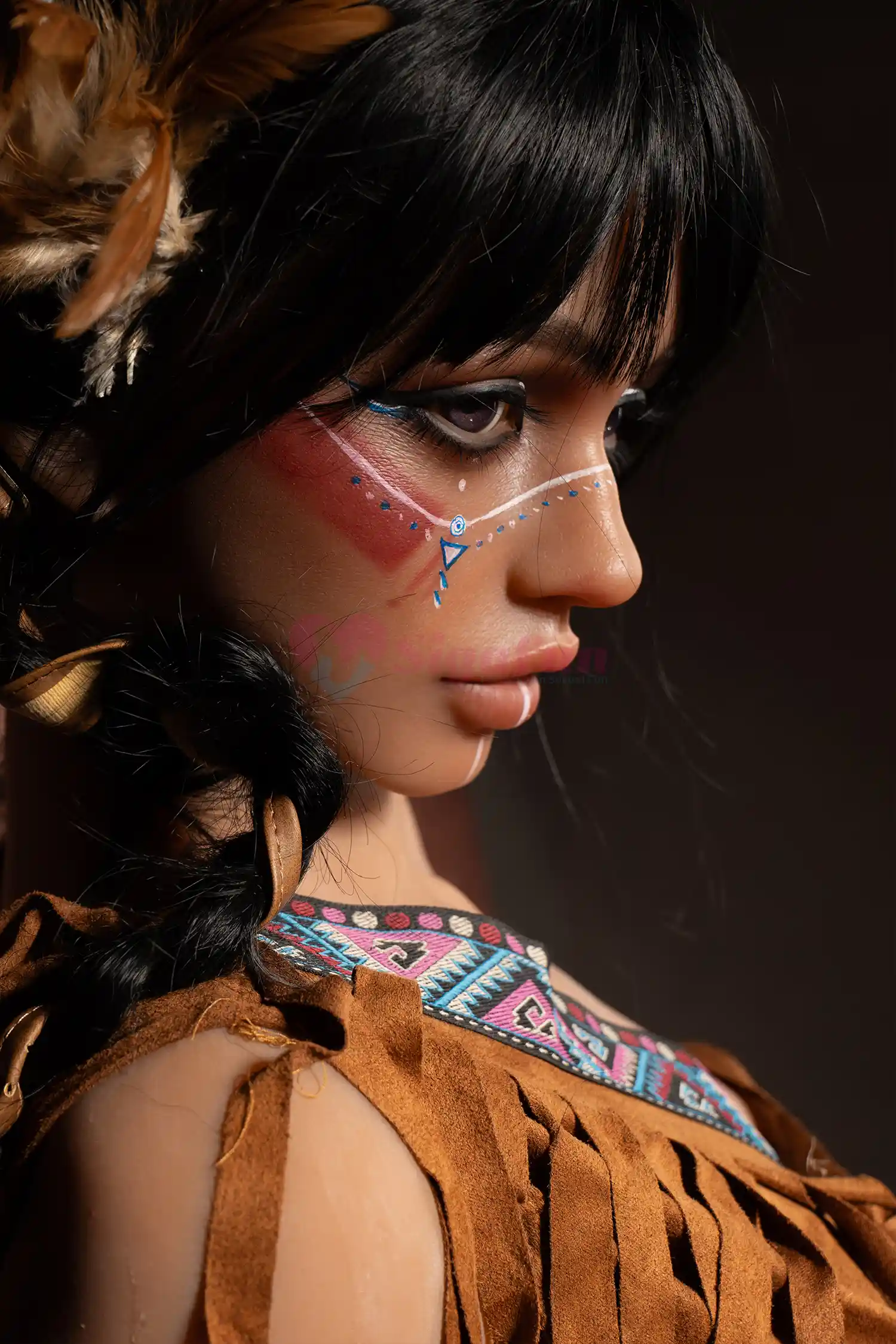 Ada Sex Dolls In Stock, 159 cm, Silicone Head + TPE Body, Dark Tanned finish, Grey eyes, product image 4