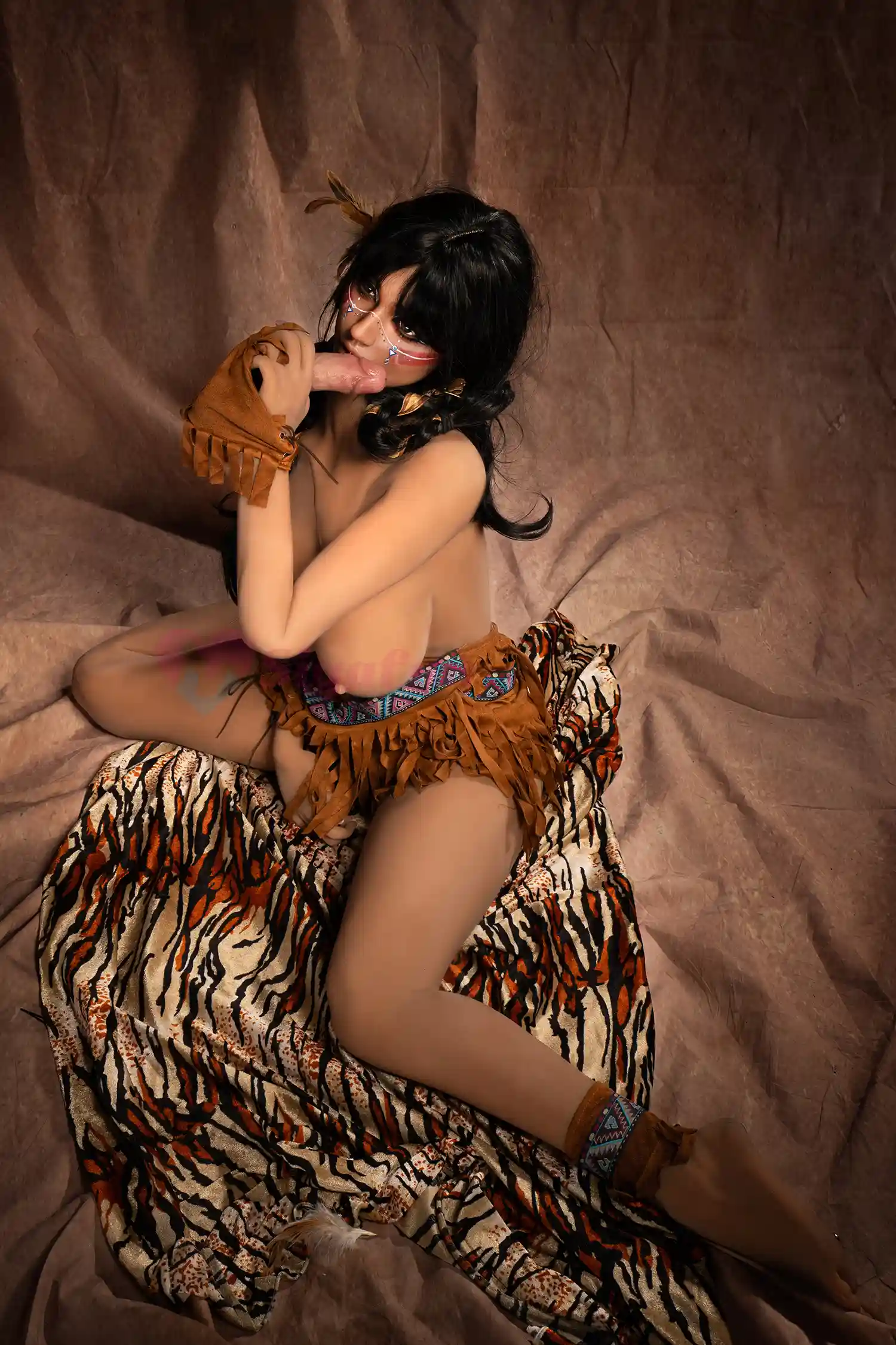 Ada Sex Dolls In Stock, 159 cm, Silicone Head + TPE Body, Dark Tanned finish, Grey eyes, product image 12
